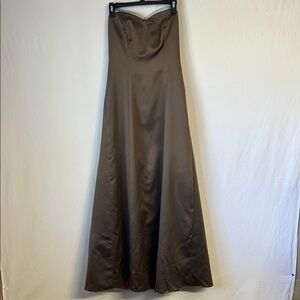 Vintage JIM HJELM Occasions Elegant Brown Strapless Gown Size 10